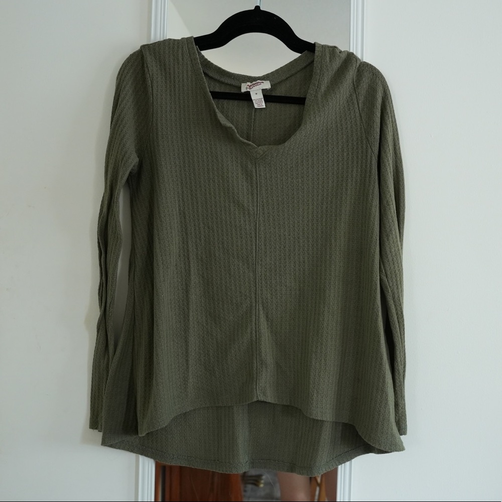 Green Long Sleeve Soft Blouse